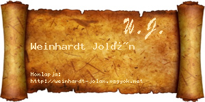 Weinhardt Jolán névjegykártya